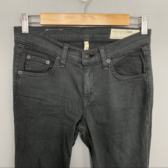 RAG & BONE Distressed Charcoal Skinny Jeans - Picture 4 of 7